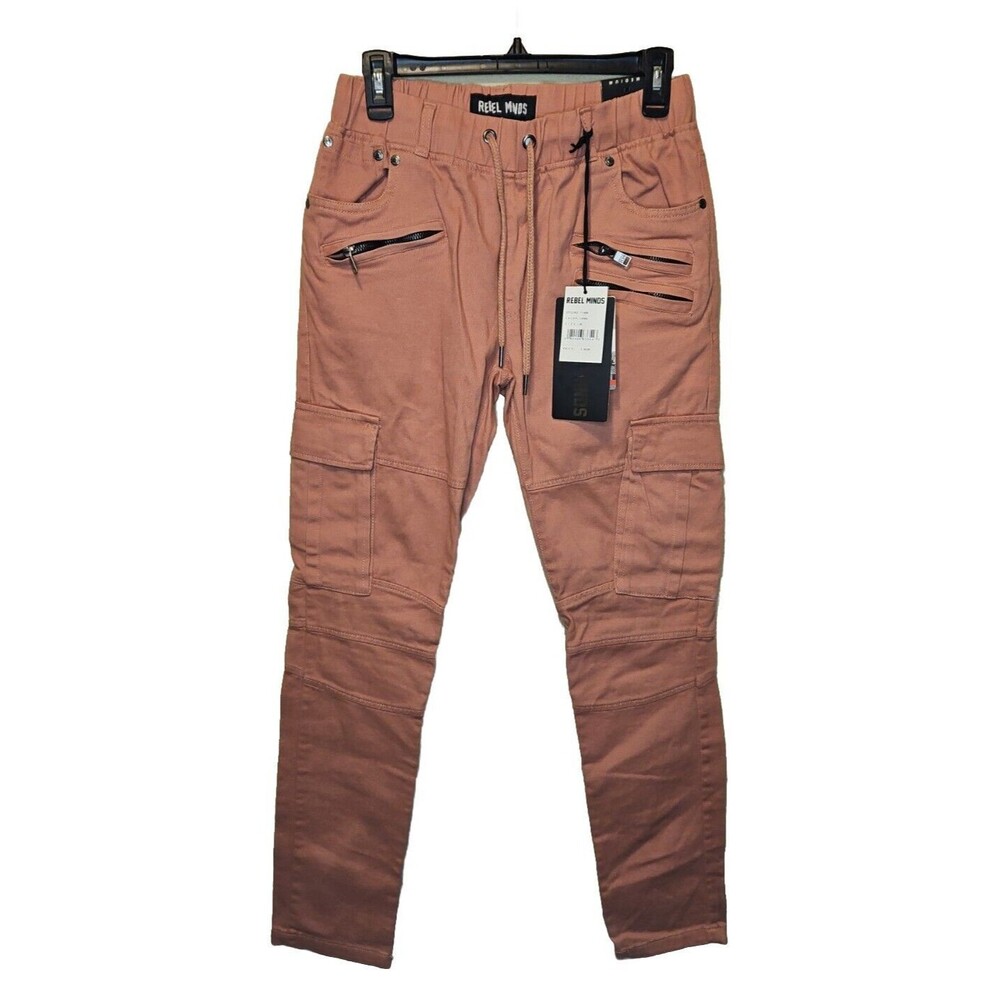 Rebel Minds Pink Coral Cargo Zipper Pants Womens Size M Medium